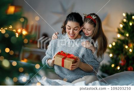 family celebrating Christmas 109203250