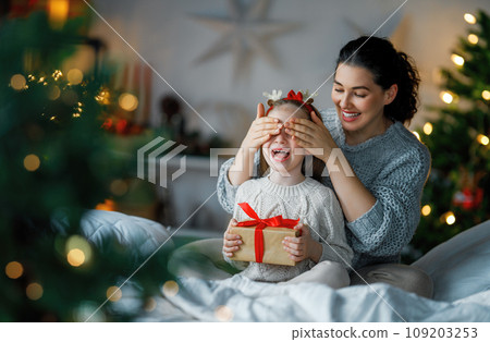 family celebrating Christmas 109203253