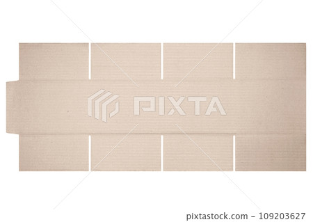 Template of cardboard box mockup with die-cut pattern 109203627
