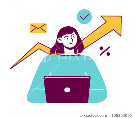 Woman working with laptop project management. 109204090