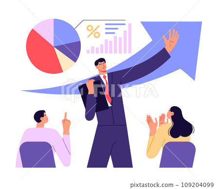Speaker makes a presentation at a business seminar 109204099