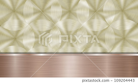 Metal background with polished plate Metal background with polished plate 109204443