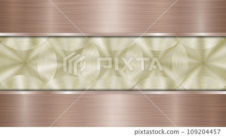 Metal background with polished plate 109204457