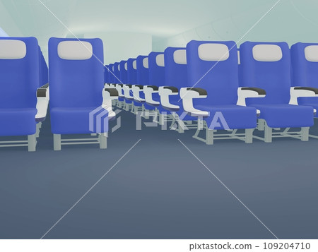 seat on an empty airplane 109204710