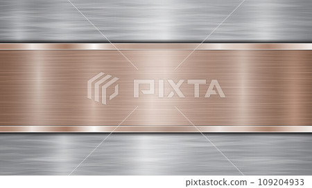Metal background with polished plate Metal background with polished plate 109204933