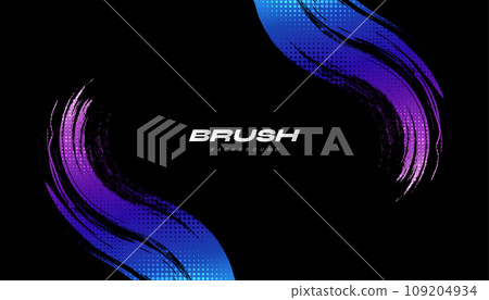 Colorful Brush Background with Halftone Effect. Brush Stroke Illustration for Banner, Poster, or Sports Background. Scratch and Texture Elements For Design Colorful Brush Background with Halftone Effect. Brush Stroke Illustration for Banner, Poster, or Sports Background. Scratch and Texture Elements For Design 109204934