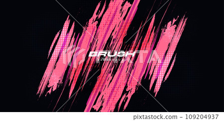 Colorful Brush Background with Halftone Effect. Brush Stroke Illustration for Banner, Poster, or Sports Background. Scratch and Texture Elements For Design Colorful Brush Background with Halftone Effect. Brush Stroke Illustration for Banner, Poster, or Sports Background. Scratch and Texture Elements For Design 109204937