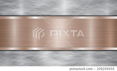 Metal background with polished plate Metal background with polished plate 109204938