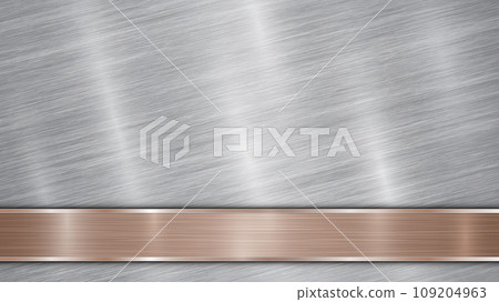 Metal background with polished plate Metal background with polished plate 109204963