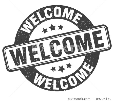 welcome stamp. welcome label. round grunge sign 109205159