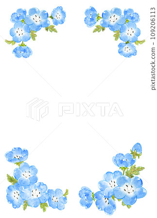 Spring blue nemophila frame background material vertical Spring blue nemophila frame background material vertical 109206113