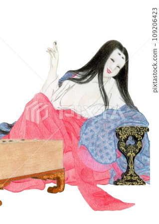 平安時代的女性悠閒地下圍棋 109206423