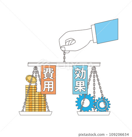 成本效益的圖像說明 成本效益的圖像說明 109206634