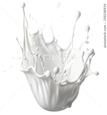 Splash of milk on transparent background 109206934