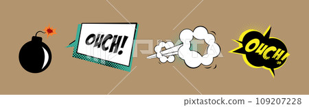 Sound Bubble Effect in Comic Style Vector Set Sound Bubble Effect in Comic Style Vector Set 109207228