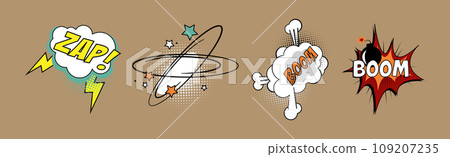 Sound Bubble Effect in Comic Style Vector Set 109207235