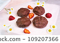 A wonderful berry dessert on the table 109207366