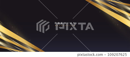 Luxury and Elegant Blue and Gold Background with Golden Light and Paper Cut Style. Can be Used for Award, Banner, Card, Nomination, Ceremony, Formal Invitation or Certificate Design Luxury and Elegant Blue and Gold Background with Golden Light and Paper Cut Style. Can be Used for Award, Banner, Card, Nomination, Ceremony, Formal Invitation or Certificate Design 109207625