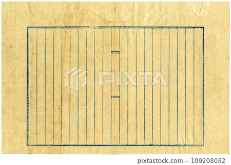 復古木版印刷原稿紙印在舊日本紙上 109208082