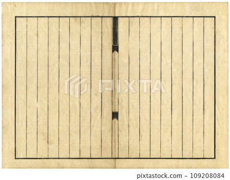 復古木版印刷原稿紙印在舊日本紙上 復古木版印刷原稿紙印在舊日本紙上 109208084