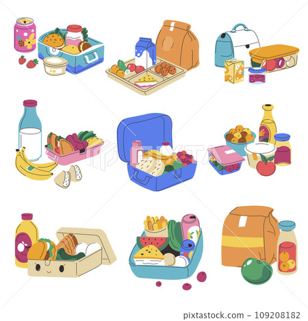 Variety of lunchboxes, snacks for school or work 109208182