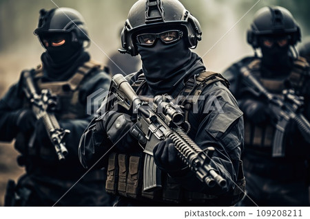 Masked Men on a Covert Mission in the Dense Forest 109208211