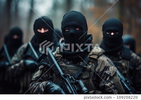 Masked Men on a Covert Mission in the Dense Forest 109208220