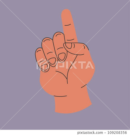 Hand pointing finger up, one more thing vector 109208356