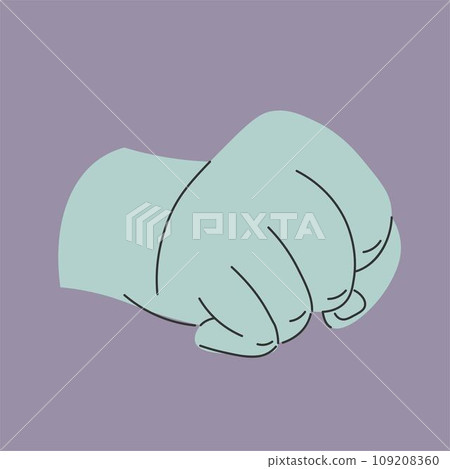 Hand clenched in fist, angry arm gesture symbol 109208360