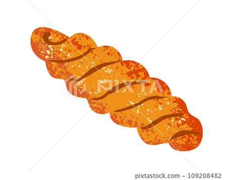Homemade braided bread with sesame seeds vector illustration isolated on white background. Traditional Shabbat challah 109208482