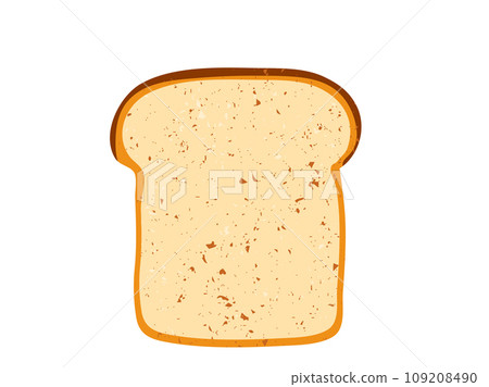 Toast slice vector illustration isolated on white background. Top view. Single slice of lightly toasted white bread 109208490