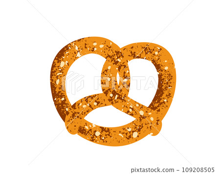 Pretzel vector illustration isolated on white background. Salted cracker snack design 109208505