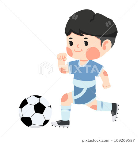 Young child kid boy playing football 109209587