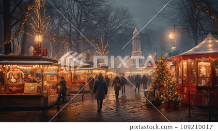 People at Christmas market 109210017