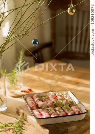 Traditional Christmas dish "Pigs in a blanket" Traditional Christmas dish "Pigs in a blanket" 109210078