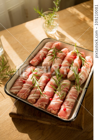Traditional Christmas dish "Pigs in a blanket" Traditional Christmas dish "Pigs in a blanket" 109210081