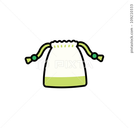Illustration of a simple drawstring bag 109210333