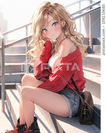 Stylish blonde gal JK 109210680