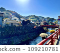 Red bridge and mountain 109210781