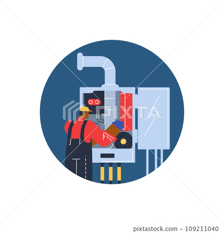 Technician worker check and adjust equipment. 109211040