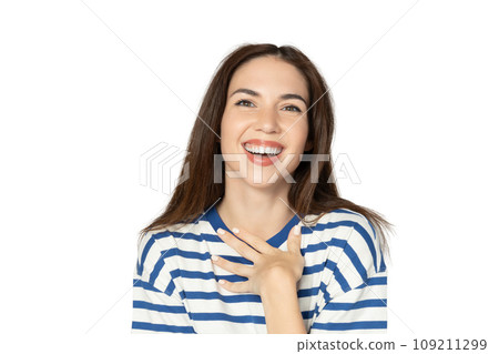 PNG, young girl expressing emotional reaction, isolated on white background. 109211299