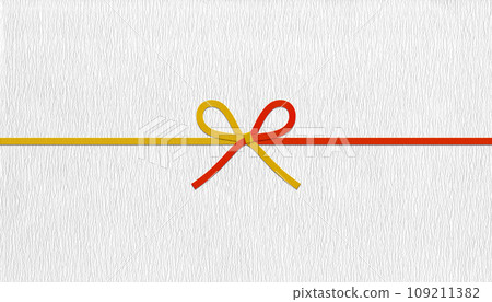 白色和紙、金紅水引、花結掛紙 109211382