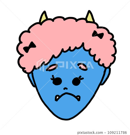 Illustration of a stylish blue demon 109211786