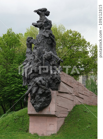 Kiev, Ukraine May 15, 2021: Memorial Babi Yar site of the Nazi mass executions of the civilian population of Roma, Jews and Soviet prisoners of war during World War II Kiev, Ukraine May 15, 2021: Memorial Babi Yar site of the Nazi mass executions of the civilian population of Roma, Jews and Soviet prisoners of war during World War II 109212815