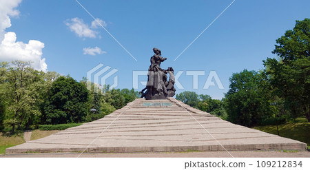 Kiev, Ukraine May 15, 2021: Memorial Babi Yar site of the Nazi mass executions of the civilian population of Roma, Jews and Soviet prisoners of war during World War II 109212834