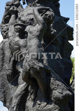 Kiev, Ukraine May 15, 2021: Memorial Babi Yar site of the Nazi mass executions of the civilian population of Roma, Jews and Soviet prisoners of war during World War II 109212865