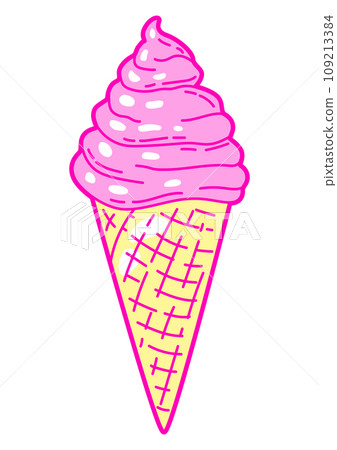 Illustration of ice cream. Colorful cute icon. Creative symbol in cartoon style. Illustration of ice cream. Colorful cute icon. Creative symbol in cartoon style. 109213384