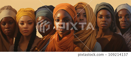 Black woman portraits. African American History or Black History Month concept Black woman portraits. African American History or Black History Month concept 109214137