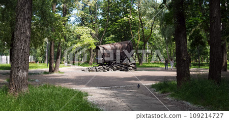 Kiev, Ukraine May 15, 2021: Memorial Babi Yar site of the Nazi mass executions of the civilian population of Roma, Jews and Soviet prisoners of war during World War II 109214727
