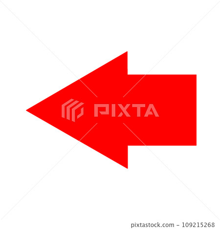 Red arrow with large triangular part 109215268
